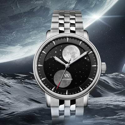 Moon Phase Automatic Mechanical Wristwatch Twin Moons