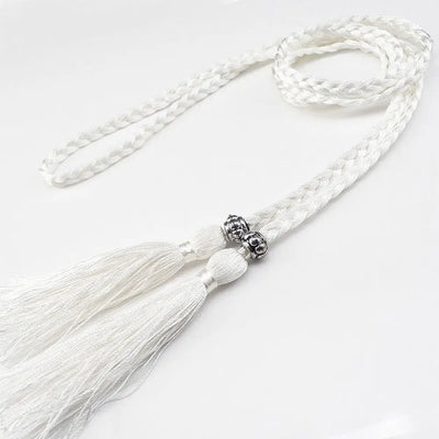 Elegant Braided Rope Tassel Belt for Women Waist