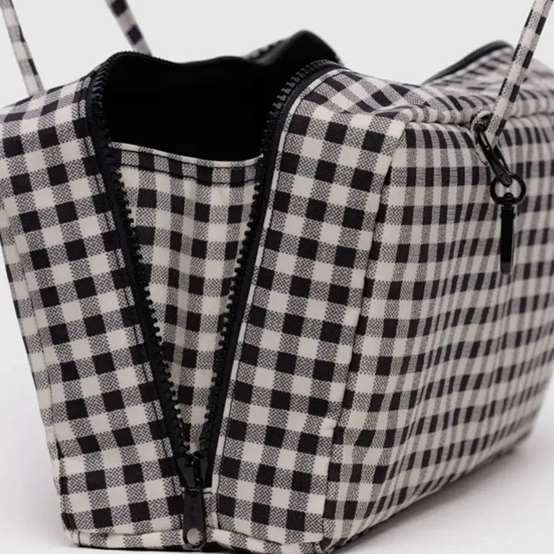 Gingham Tote Bag with Large Capacity for Everyday