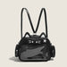 Cat Themed Ita Bag with Clear Front Pocket Cute - Black