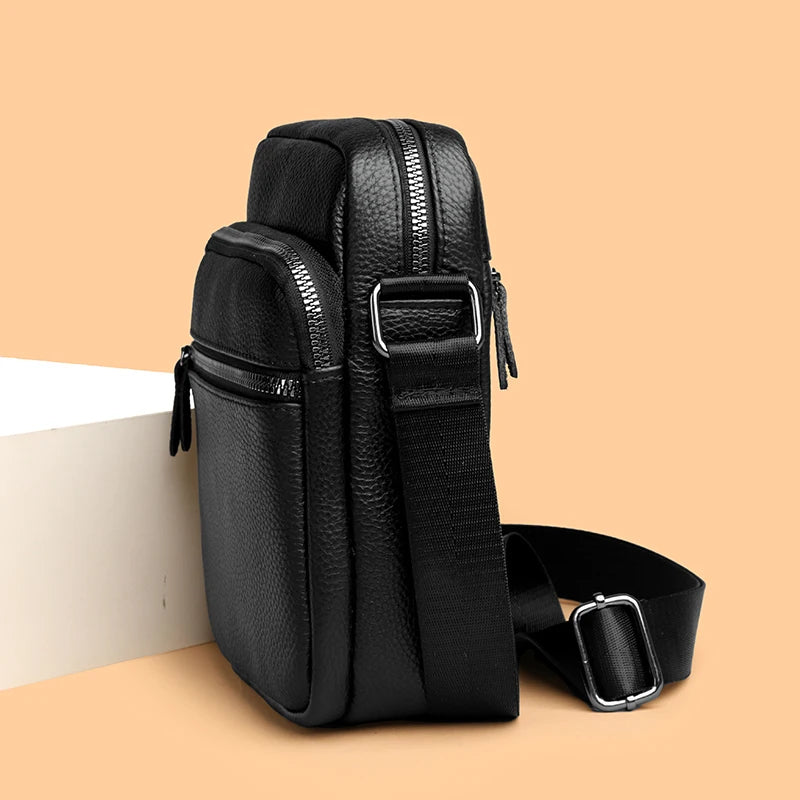 Men's Shoulder Bag with Zipper Pocket Compact Crossbody