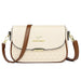 Crossbody Handbag with Geometric Triangle Pattern - Beige
