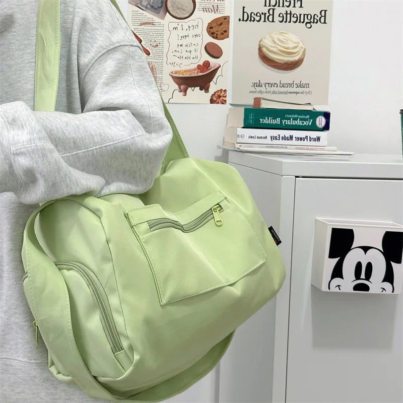 Crossbody Travel Tote Bag with Front Zip Pocket