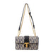 Monogram Pattern Crossbody Bag With Elegant Chain Strap - Black
