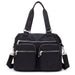 Top Handle Bag with Front Zip Pockets for Daily Use - Black