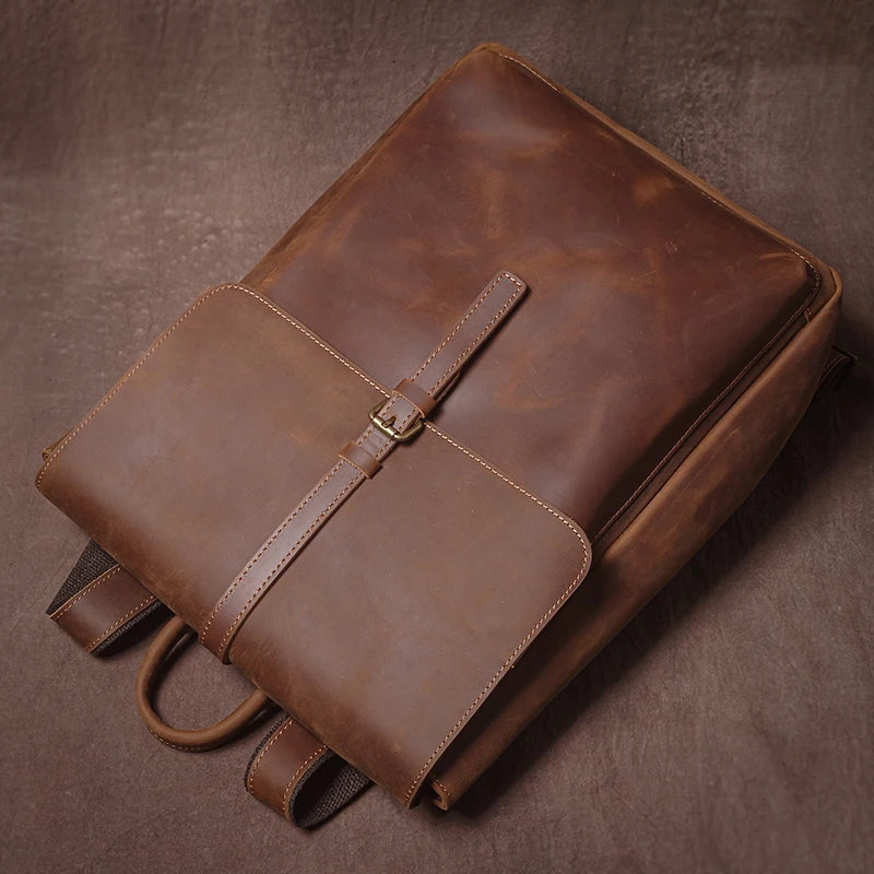 Backpack with Flap And Internal Pockets Vintage Style