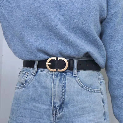 Women Belt with Simple Buckle for Jeans Fashion