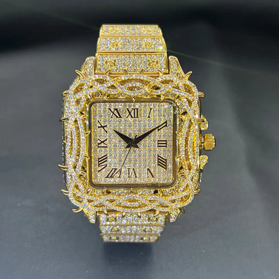 Square Wristwatch Quartz Movement Luxury Accessory