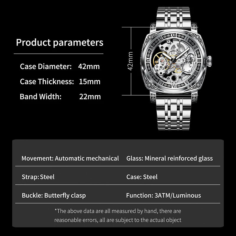 Skeleton Mechanical Watch Automatic Self Wind