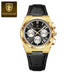 Refined Chronograph Timepiece for Formal Everyday Wear - Gold Black White