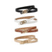 Triple Ring Buckle Belt Slim Waist for Everyday Wear - Multi Colour