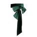 Velvet Bowknot Self Tie Waist Belt with Ribbon Ends - Dark Green