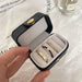 Portable Jewelry Box Organizer for Rings and Earrings - Black