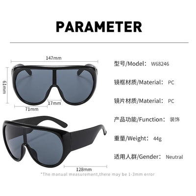 Oversized Shield Sunglasses One Piece for Adults