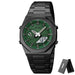 Stainless Steel Quartz Wristwatch for Men Digital - BK/GR/WH V2