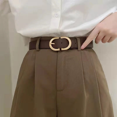 Women Belt with Simple Buckle for Jeans Fashion