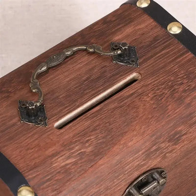 Vintage Treasure Chest with Lock and Rustic Accents