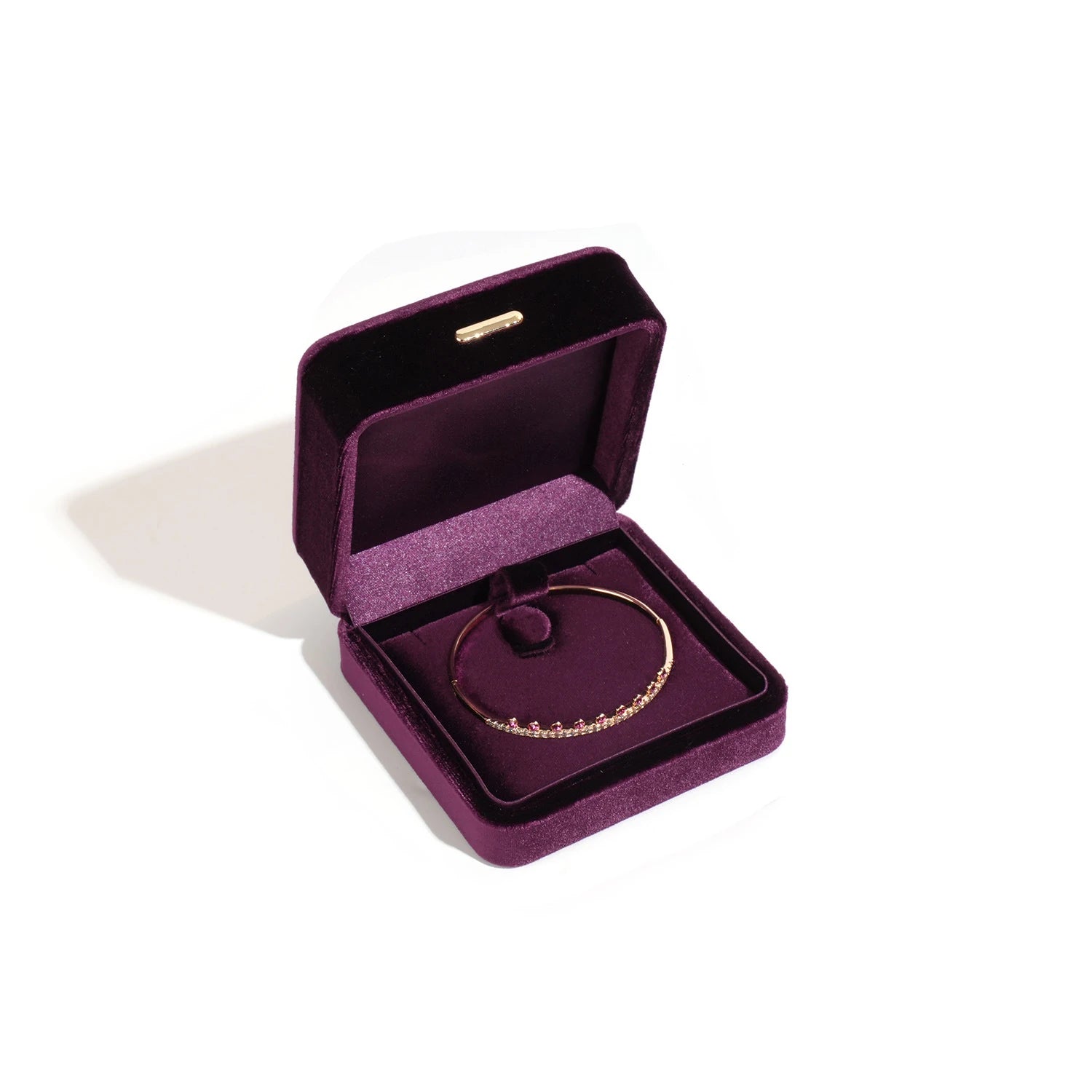 Velvet Jewellery Box with Multi Compartment Storage - Purple V4