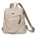Backpack Large Capacity Tassel Accessory Included - Beige