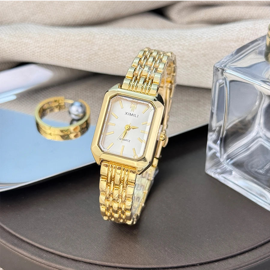 Elegant Rectangular Quartz Watch Bracelet Style