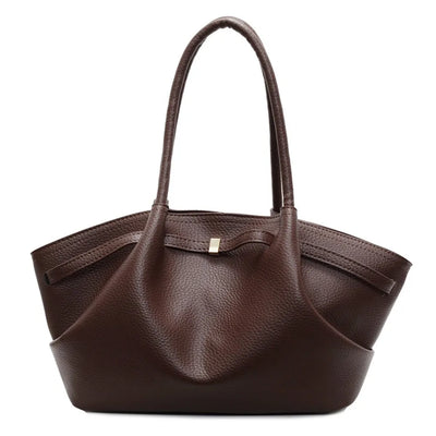 Elegant Lychee Pattern Shoulder Handbag Large Capacity