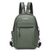 Backpack with Front Zipper Pocket And Crossbody Strap - Green