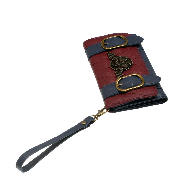 Quilted Wallet with Dual Straps and Wing Emblem Detail - WO2MEN