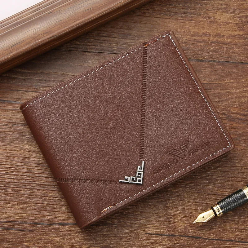 Geometric Stitch Card Holder Wallet with Slim Frame