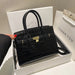 Crocodile Pattern City Satchel with Refined Structure - Black