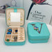 Jewelry Box Organizer with Mirror Portable Storage Case - V