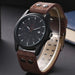 Analog Quartz Wristwatch Calendar Date Window - Brown