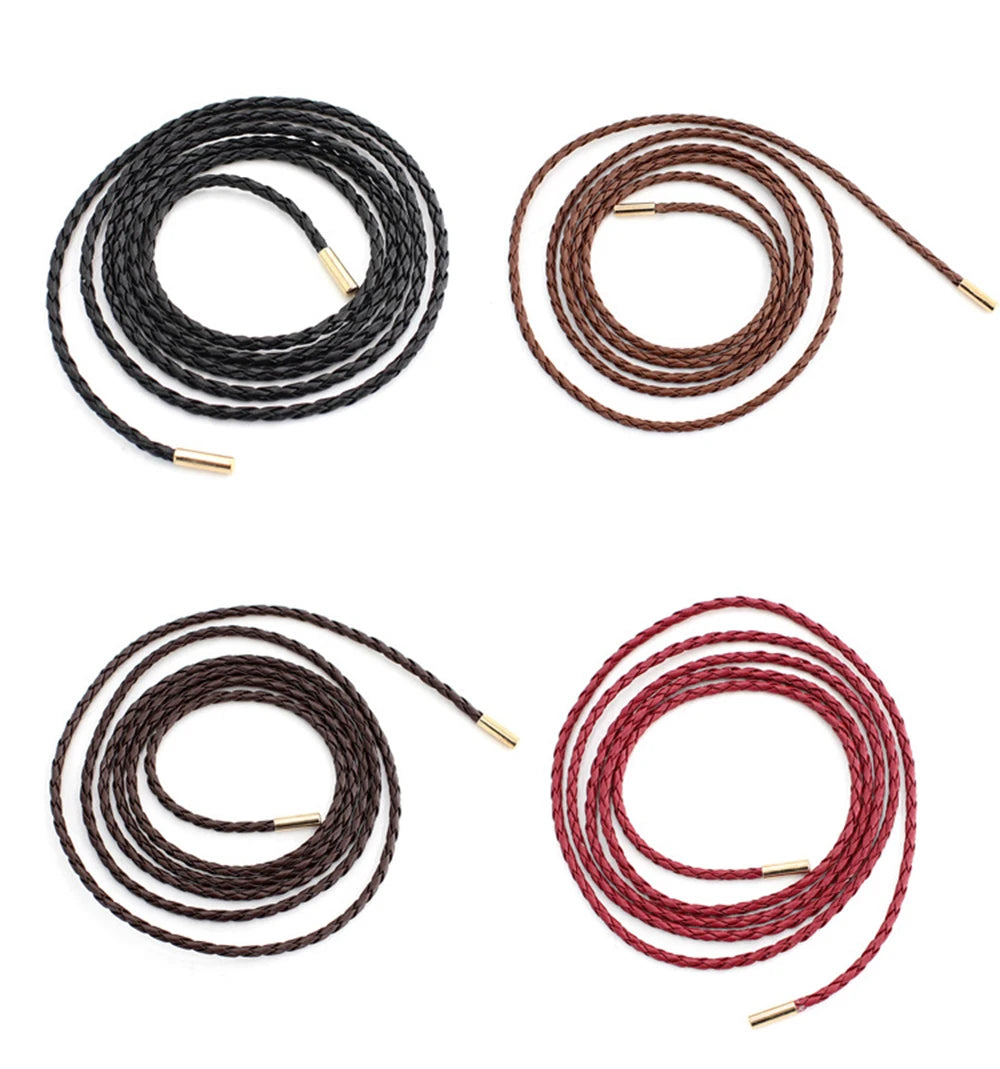 Round Braided Rope Belt with Knotted Waist Tie