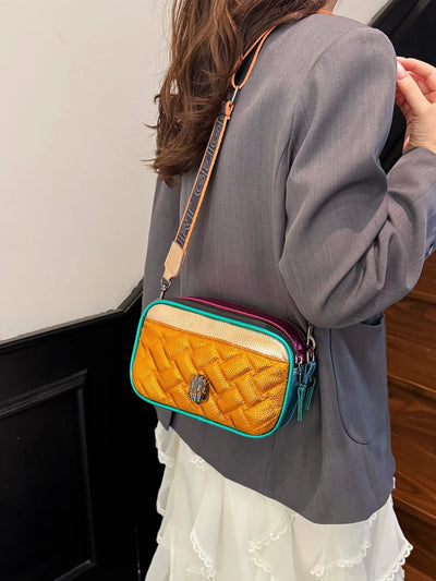 Handbag Diamond Quilt Crossbody with Sleek Accents - WO2MEN