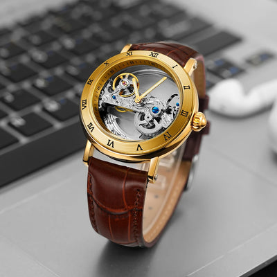 Openwork Timepiece With Automatic Skeleton Movement