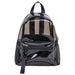 Backpack With Zippered Front Pocket And Mesh Panels - Black