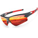 Sports Sunglasses UV Protection Outdoors Lenses - Black Red