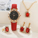 Wristwatch with Rhinestone Bezel Leather Strap - Colour 2