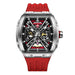 Skeleton Tourbillon Automatic Watch with Luminous Dial - Red