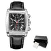 Rectangular Chronograph Watch with Luminous Hands - Black Box