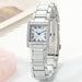 Watch with Roman Numeral Dial Crystal Accents - Silver Small