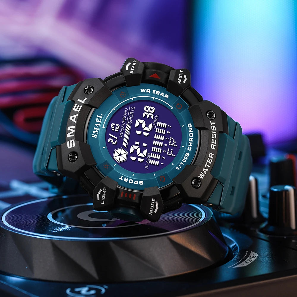 Sport Digital Watch with Backlight Chronograph