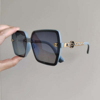 Sculpted Square Frame Sunglasses With Gradient Lenses - WO2MEN