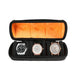 Watch Travel Case with Cushioned Slots And Form Fitting Pillow - Orange 3 Slots