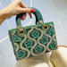 Rhinestone Evening Crossbody Clutch With Chain Handle - Green