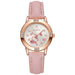 Cartoon Charm Dial Watch with Crystal Hearts Decorative - Kitty Pink