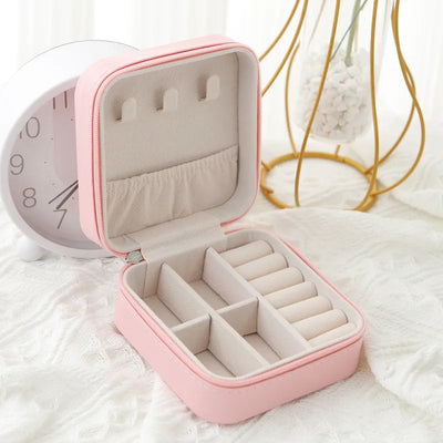 Travel Jewelry Case with Cushioned Compartments Inside
