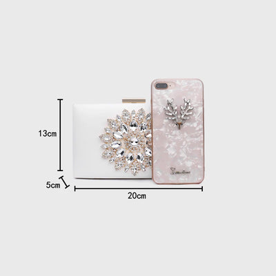 Clutch Bag with Crystal Sunburst Accent for Evening - WO2MEN