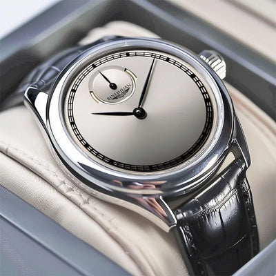 Refined Minimal Timepiece With Subdial Accent Profile