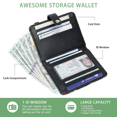 Wallet Slim Card Holder with Cat Pattern RFID Blocking - WO2MEN