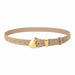 Belt Vintage Style with Gold Buckle - Khaki